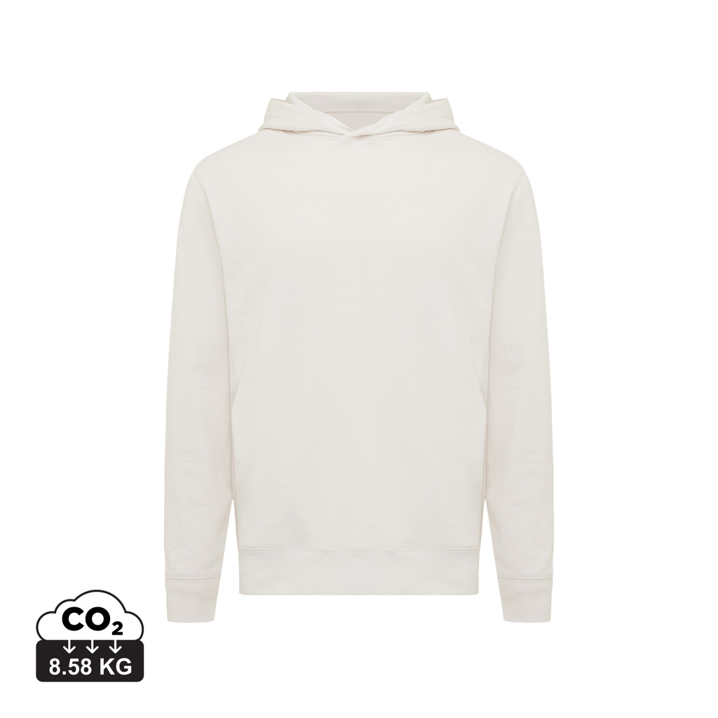 Sweat capuche personnalisé unisexe coton bio 280g Iqoniq Yengo Ivory White